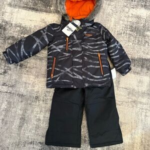OshKosh B'gosh Black and Orange Kids Jacket & Pants Set